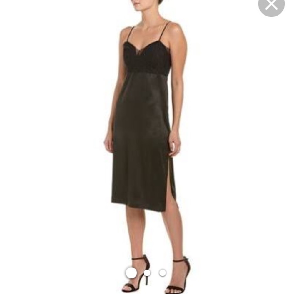 BCBGeneration black lace slip cami midi dress sz 6